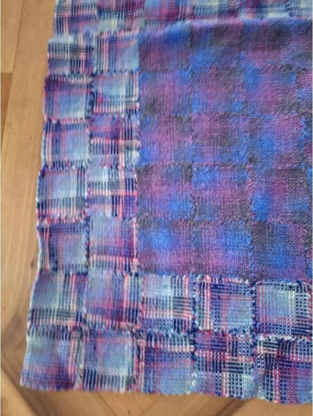 Vintage pin loomed quilt, warm wool, lap sized, gorgeous colors!